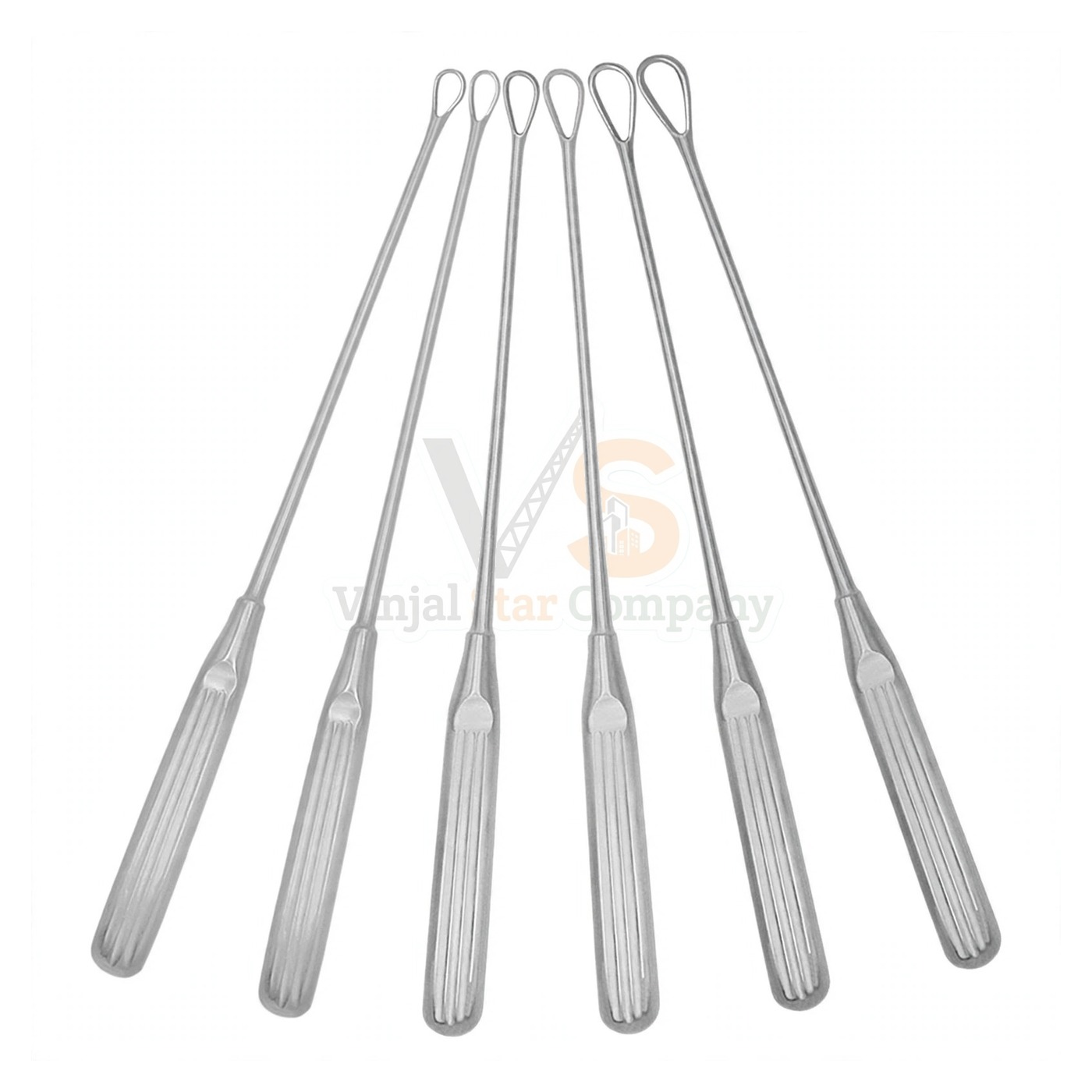 sm4337-1.jpg 6 Thomas Uterine Curettes Set 11 Blunt Blade | VS Surgico - Image 1