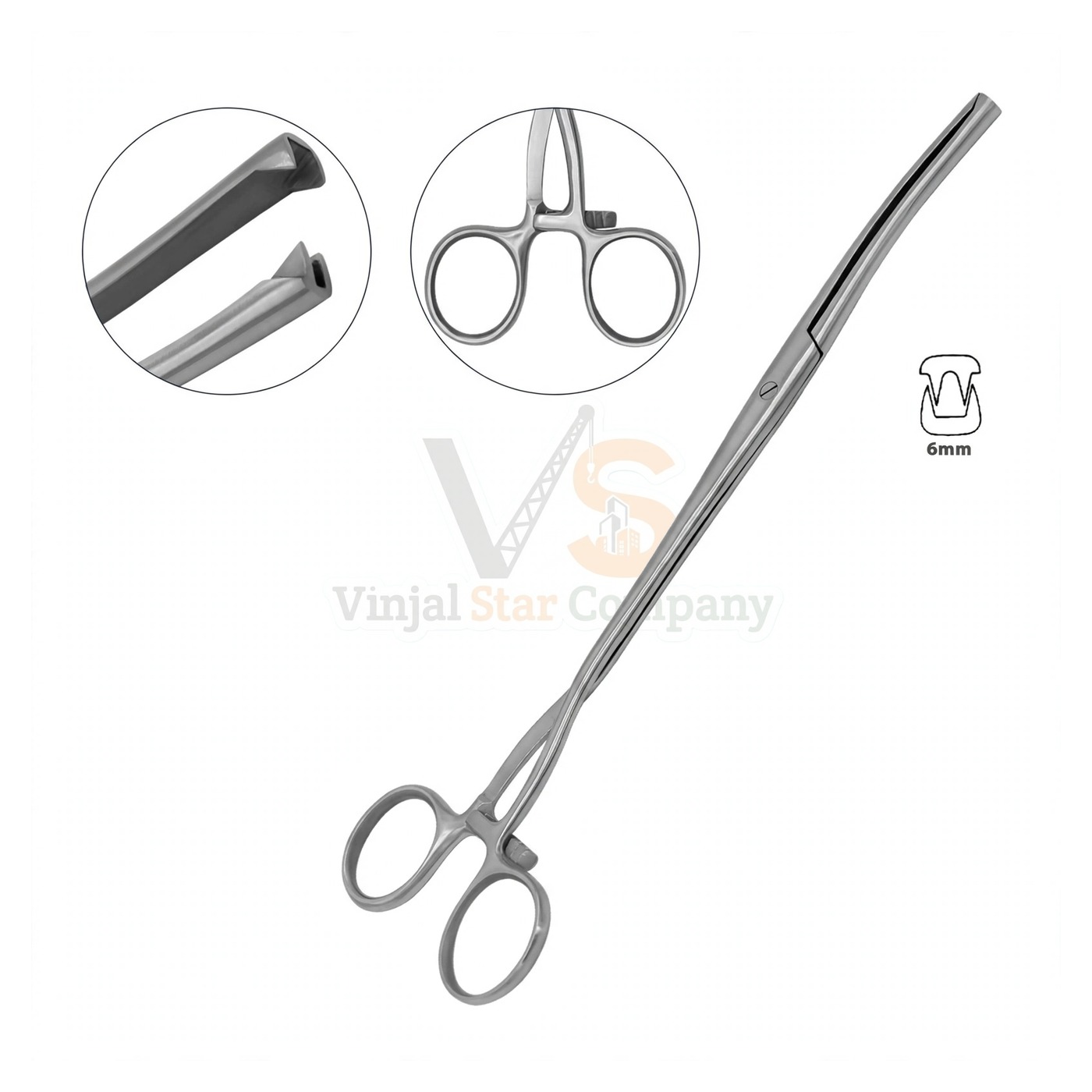 sm4355-1.jpg Museux Tenaculum Forcep 6Mm Wide 2X2 Teeth 9 5 Curved | VS Surgico - Image 1