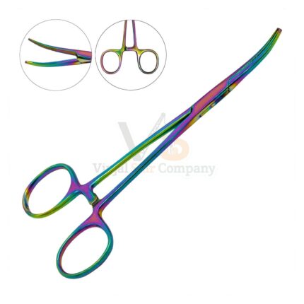 Multi Rainbow Color Kelly Hemostat Forceps 5 5 Curved | VS Surgico