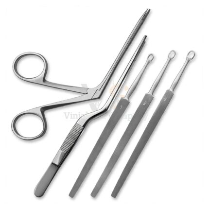 5 Pcs Hartman Alligator 3 5 Adson Bayonet Buck Ear Curettes Set | VS Surgico