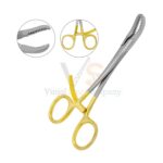 5 Bone Reduction Forceps 5%C2%Bd Curved Serrated Jaws Gold Handle | VS Surgico