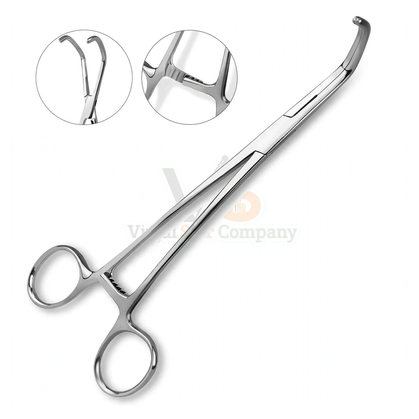 sm4681-1.jpg Debakey Satinsky Vena Cava Clamp 9 5 Double Angled | VS Surgico - Image 1