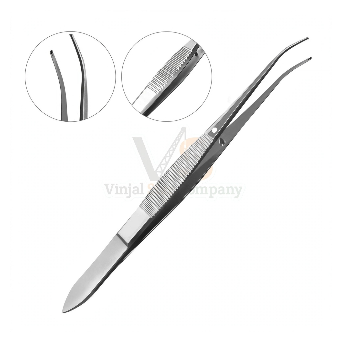 sm4864-1.jpg Iris Tissue Forceps 4 1X2 Teeth Half Curved | VS Surgico - Image 1