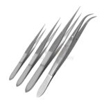 4 Splinter Forceps Set Straight Curved Serrated | VS Surgico