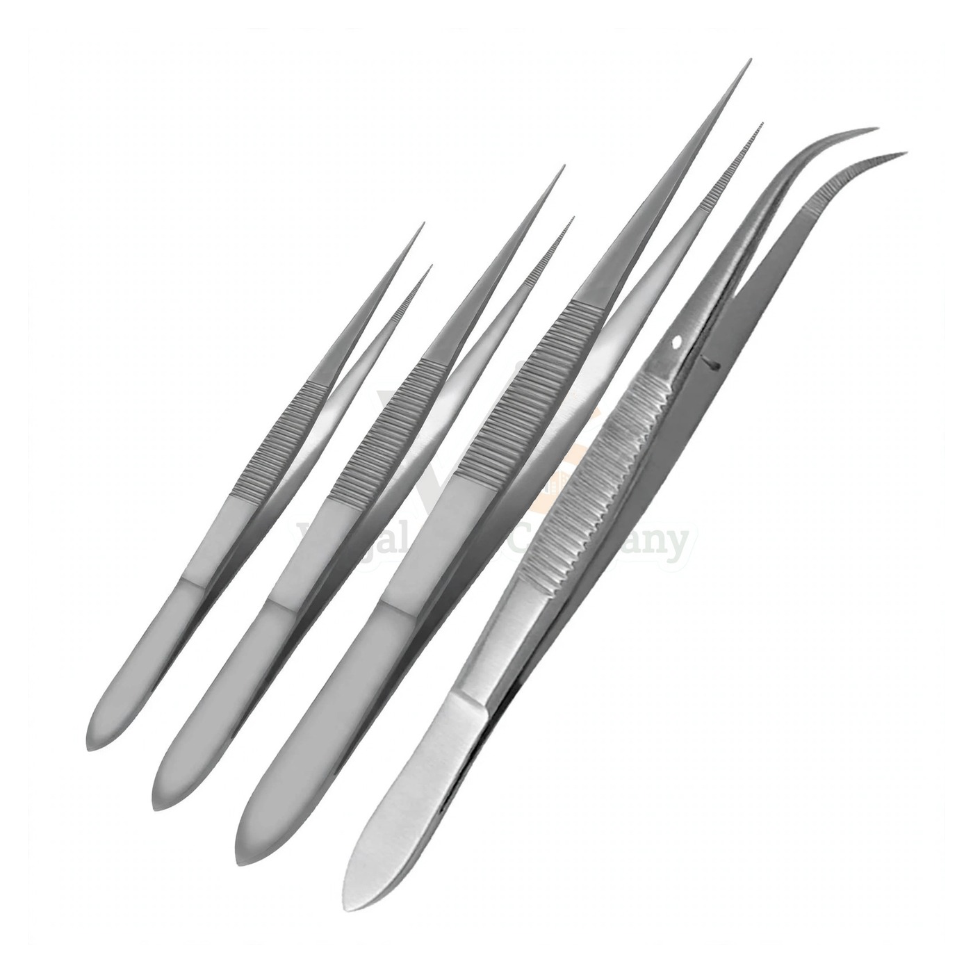 sm4990-1.jpg 4 Splinter Forceps Set Straight Curved Serrated | VS Surgico - Image 1