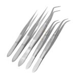 5 Splinter Forceps College Tweezer Set Serrated Tips | VS Surgico
