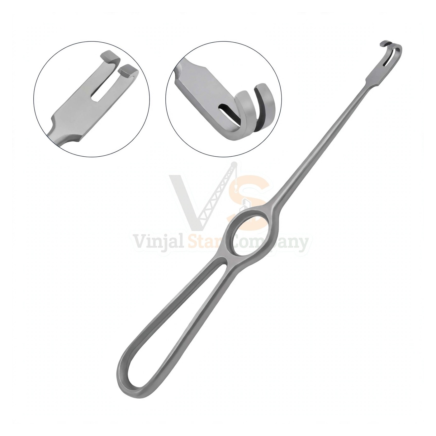 sm5053 Volkman Retractor 8.5 Ring Handle 2 Blunt Prongs | VS Surgico - Image 1