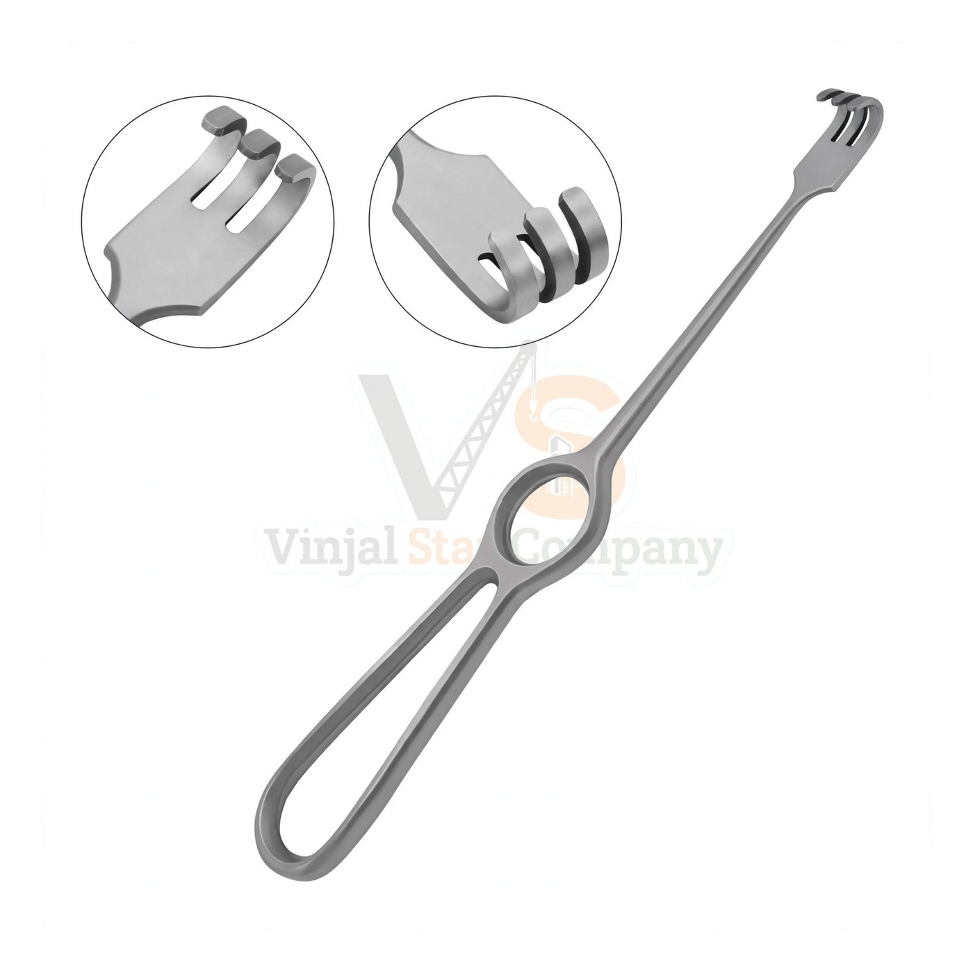 sm5055 Volkman Retractor 8.5 Ring Handle 3 Blunt Prongs | VS Surgico - Image 1