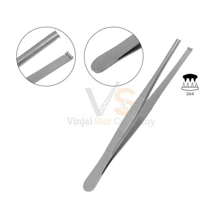 Thumb Tissue Forceps 3X4 Teeth 5 | VS Surgico