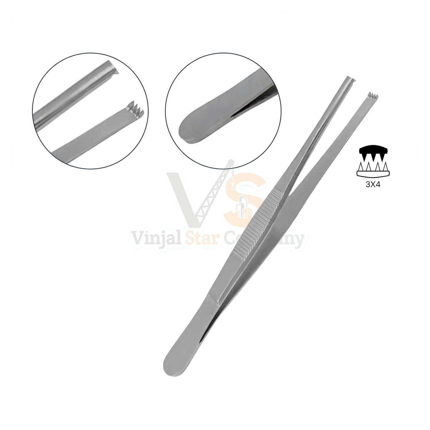 sm5115-1.jpg Thumb Tissue Forceps 3X4 Teeth 5 | VS Surgico - Image 1