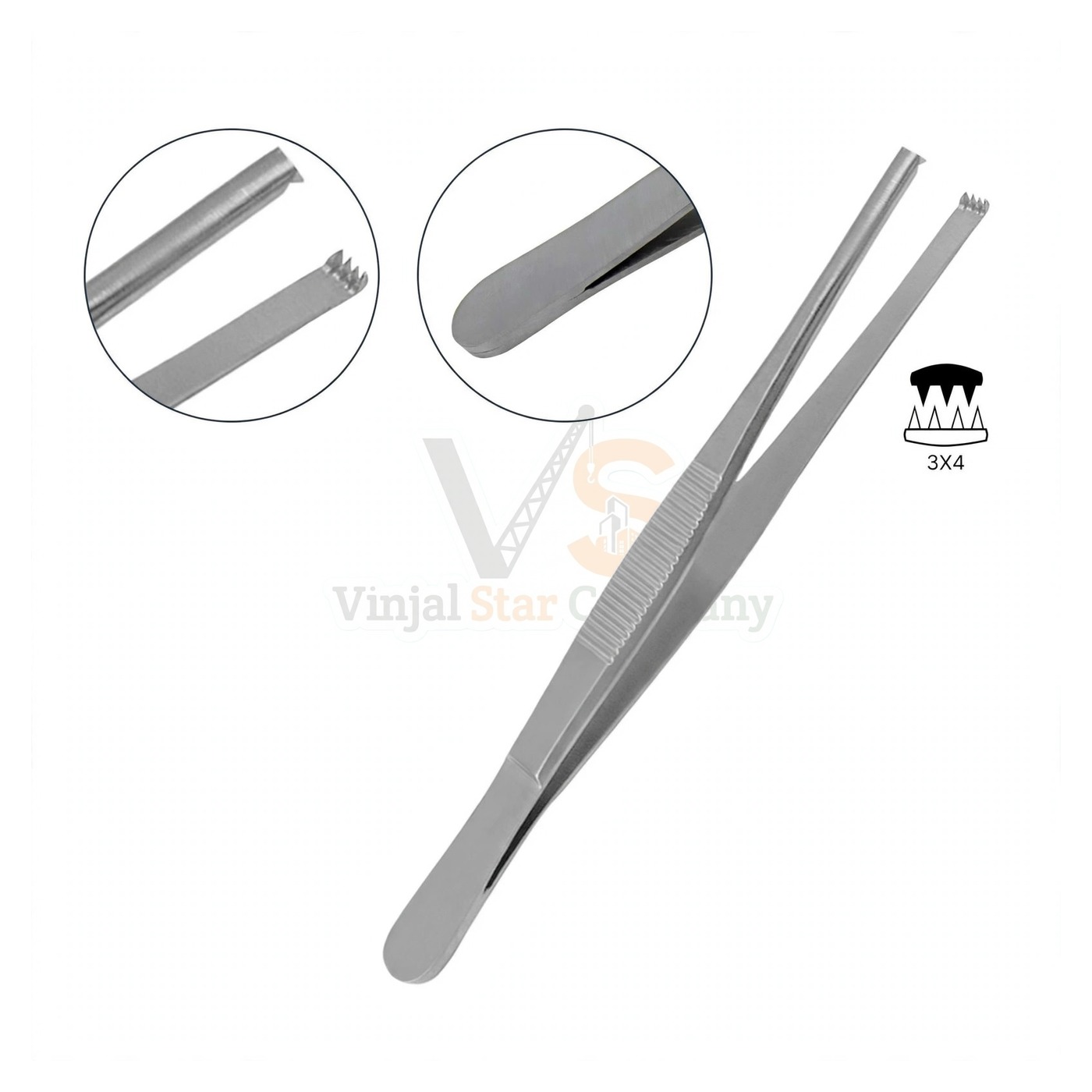 sm5116-1.jpg Thumb Tissue Forceps 3X4 Teeth 5 5 | VS Surgico - Image 1
