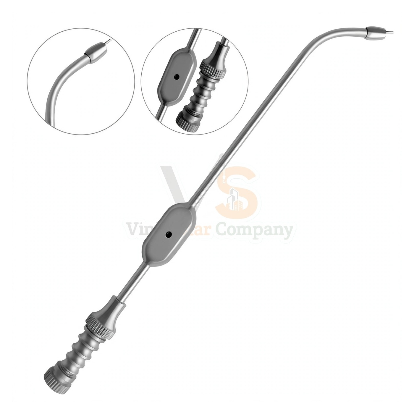 sm5182-1.jpg Sinus Suction Tube Short Curved 4Mm Tip | VS Surgico - Image 1