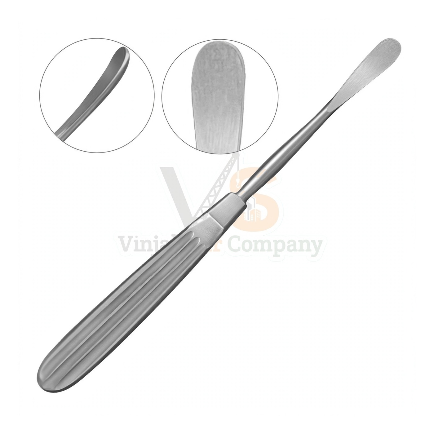 sm5184 Adson Periosteal Elevator 7.5 Semi Sharp Curved 10mm | VS Surgico - Image 1