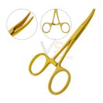 Hartmann Mosquito Forceps 3 5 Curved Full Gold | VS Surgico