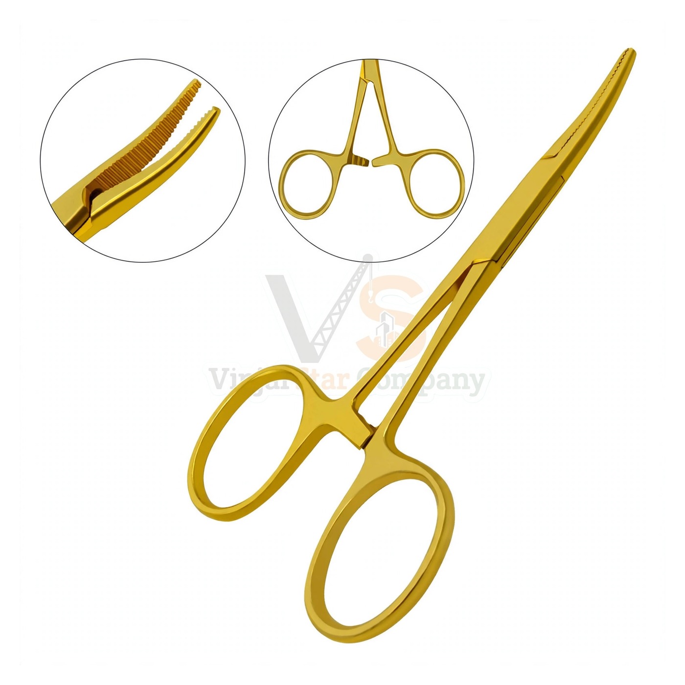 sm5243-1.jpg Halsted Mosquito Forceps 5 Curved Full Gold | VS Surgico - Image 1