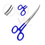 Kelly Hemostatic 5 5 Curved Blue Pvc Handle | VS Surgico